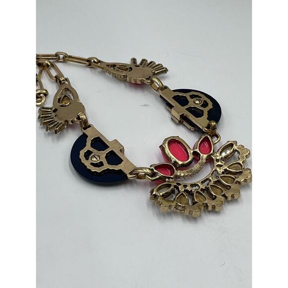 J. Crew Gold-Tone Rhinestone Multicolor Statement Necklace - Picture 12 of 12